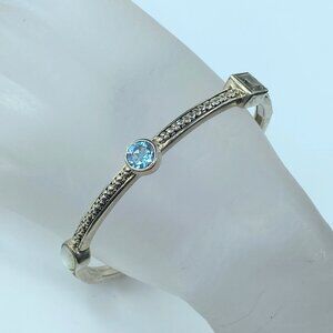 JR8740 Michael Dawkins Sterling Topaz Moonstone Quartz Cuff Bracelet  7" 21.3g